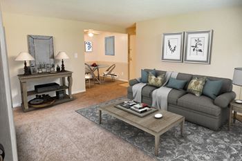 Living room with study area